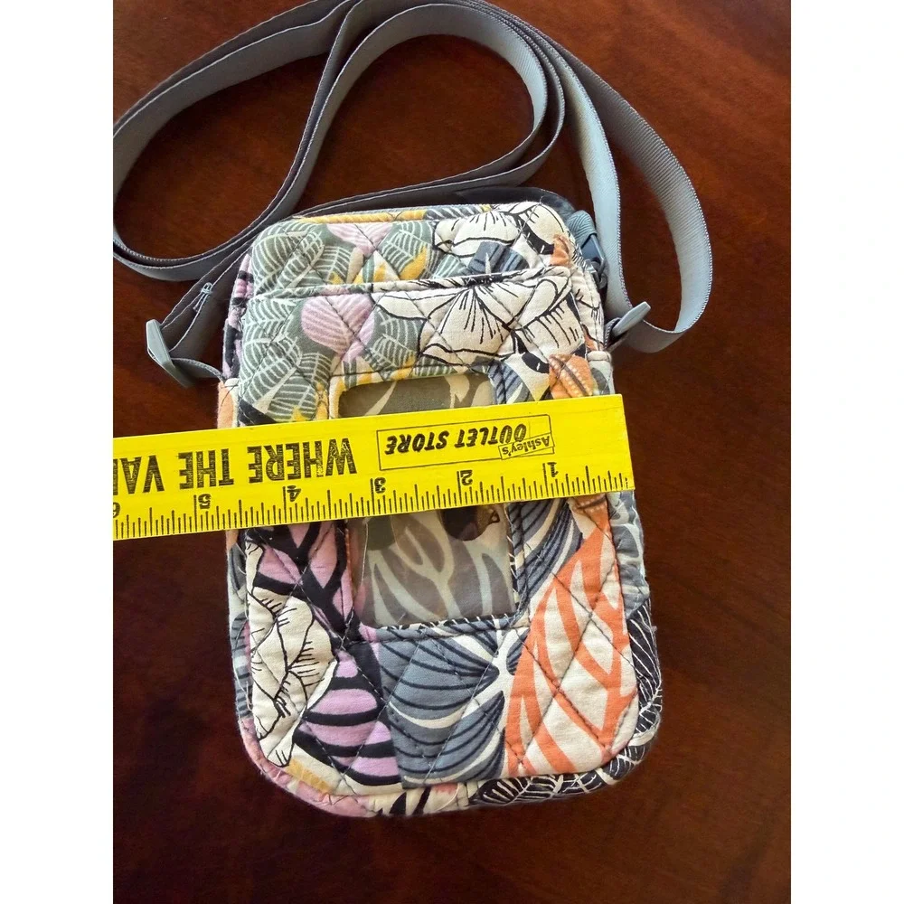 Vera Bradley Palm Floral RFID Wallet Phone Crossbody Bag Quilted Mini Travel